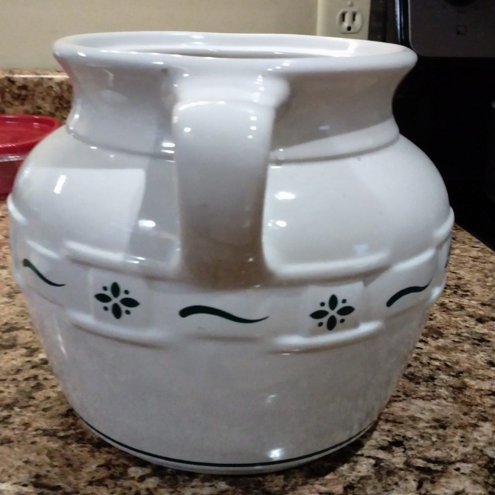 LONGABERGER heritage Green cookie jar/bean pot